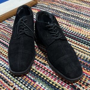 Stracam Italy Black  Suede Panels Dress Oxford Shoes size 8.5